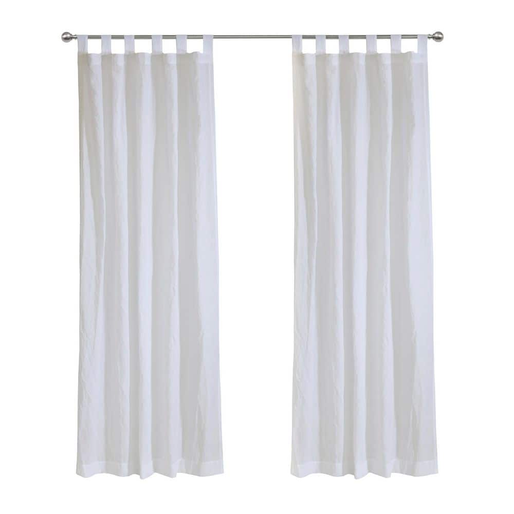 Crushed Sheer White Polyester Crinkle Textured 52 in. W x 108 in. L Tab Top Indoor Sheer Curtain (Single Panel) price history on PriceWatchPro