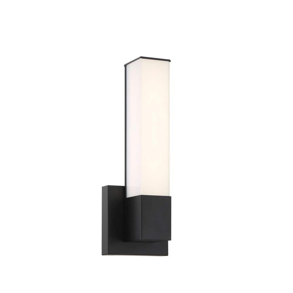 Vantage 14-in Black Rectangle CCT LED Wall Sconce with White Acrylic Shade price history on PriceWatchPro