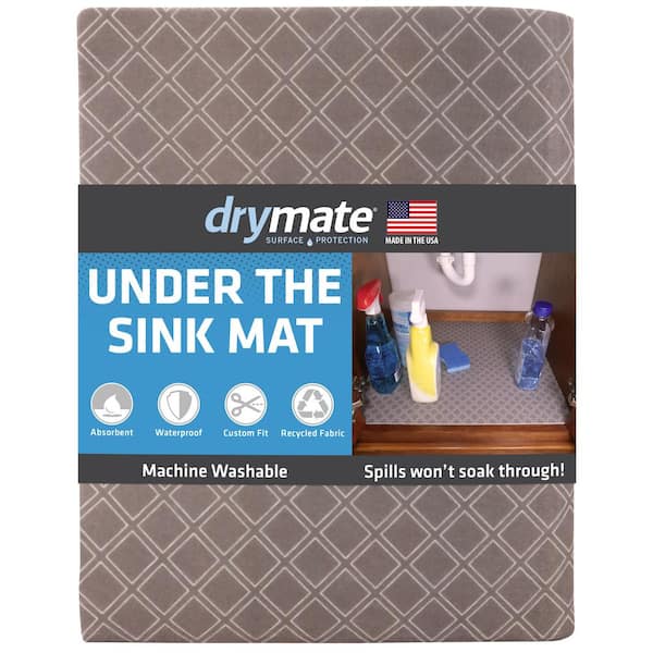 Drymate Premium Taupe 24 in. D x 29 in. L Solid Slip Resistant, Waterproof Under Sink Mat Drawer and Shelf Liner (1- Pack)