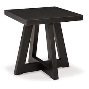 Galliden 24 in. Aged Black Square Wood End Table