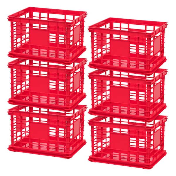 IRIS Multi-Purpose Letter and Legal Size File Crate in Red (6-Pack)