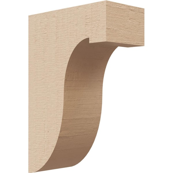Ekena Millwork 2 in. x 6 in. x 4 in. Series 2 Classic Del Monte Rough Cedar Woodgrain Timberthane Polyurethane Corbel, Primed Tan