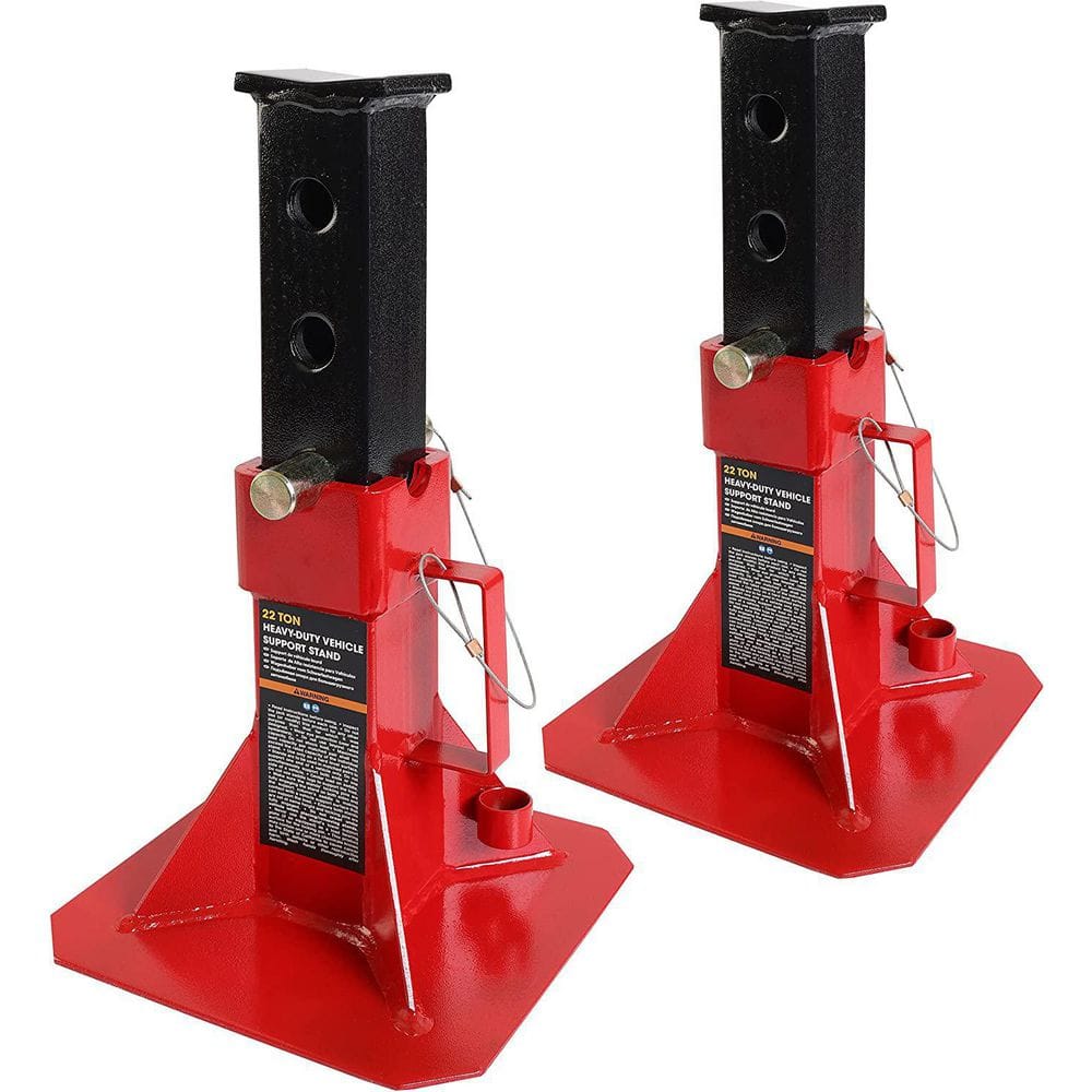 BIG RED ATZ220005R Torin Heavy Duty Pin Type Professional Car Jack Stand with Lock, 22 Ton (44,000 lb) Capacity, Red, 1 Pair (B09ZNVDLQD)