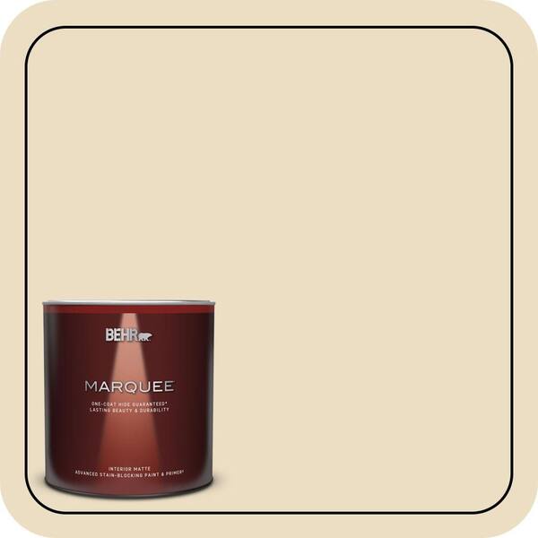 BEHR MARQUEE 1 qt. #22 Navajo White Matte Interior Paint with Primer