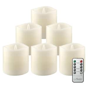 Ivory 3x3 Real Wax LED Candle Set (6 Pk)