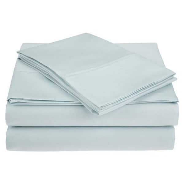 Unbranded 4-Piece Sky Blue Solid 1800 Thread Count Microfiber Queen Sheet Set