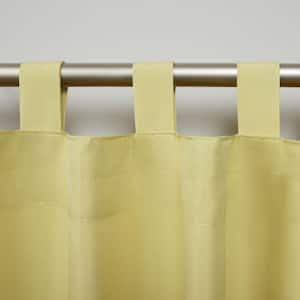 Cabana Sundress Yellow/Beige Solid Light Filtering Hook-and-Loop Tab Indoor/Outdoor Curtain 54in W x 96in L (Set of 2)