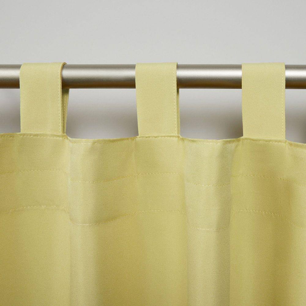 Sundress Yellow Polyester Light-Filtering Tab Top Curtain Panels