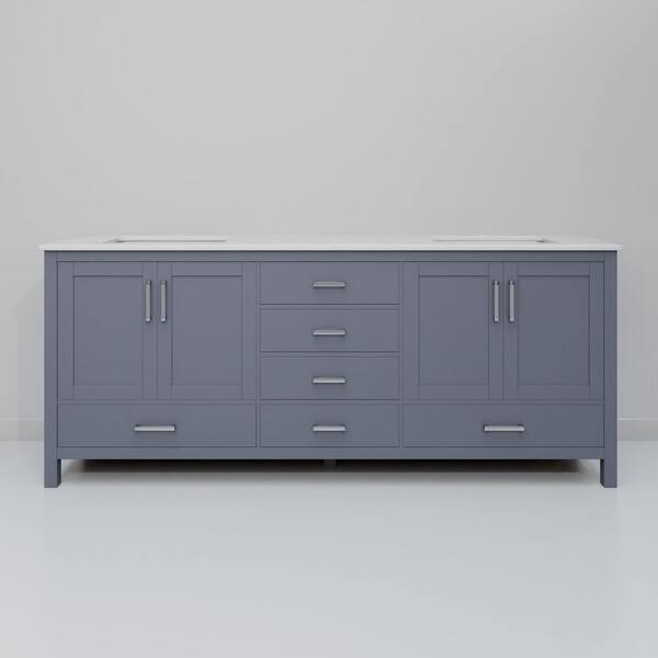 Lexora Jacques 72 in. W x 22 in. D Dark Grey Double Bath Vanity