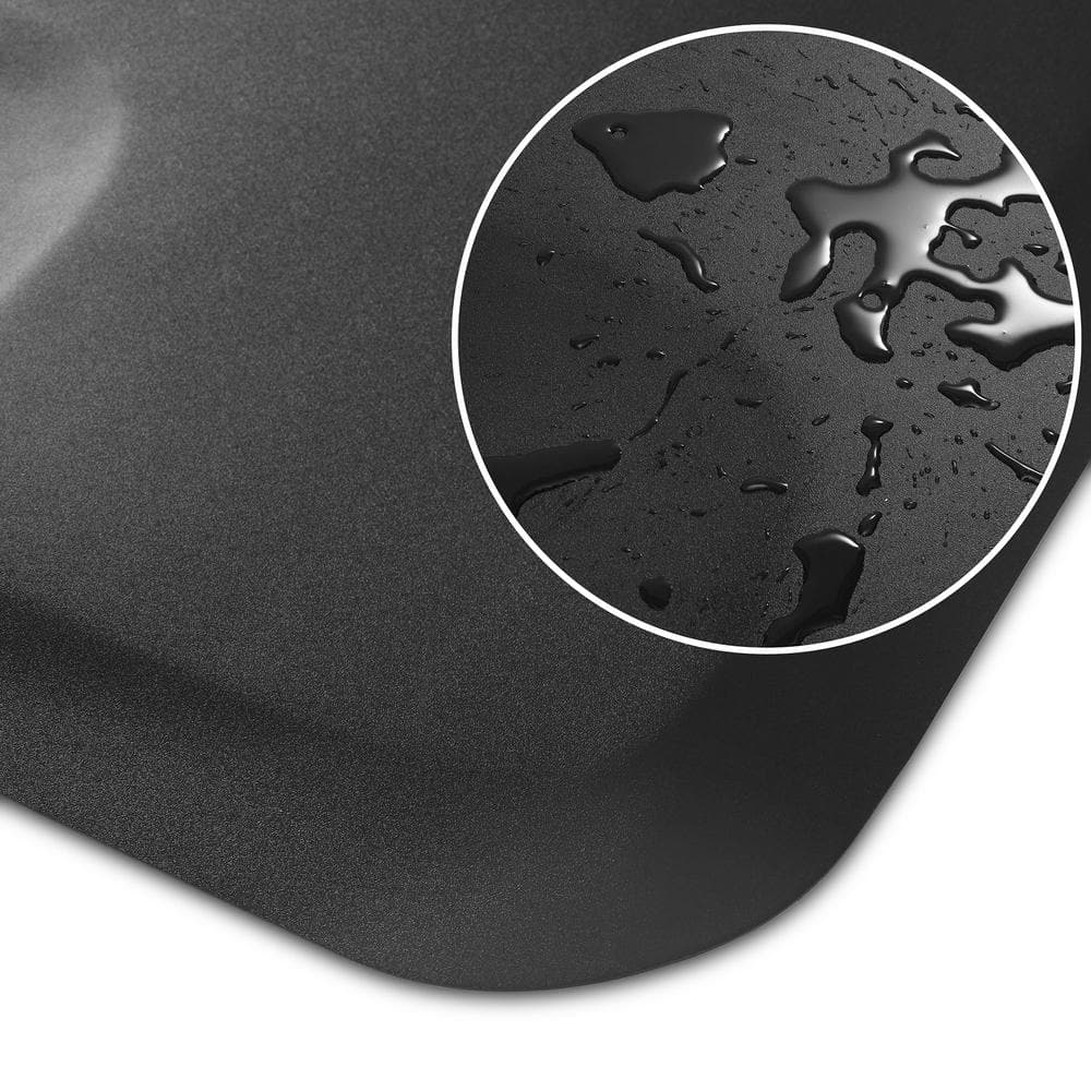 Black Polyurethane Semi-Circle Anti-Fatigue Salon Mat 3'x5'