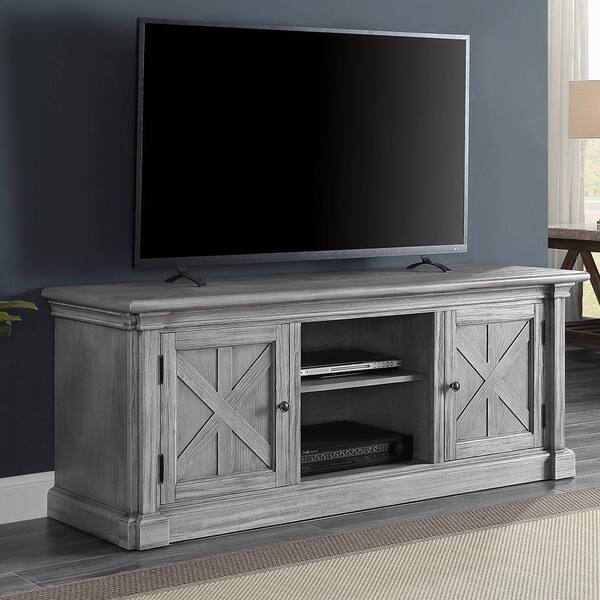 Acme Furniture Lucinda 18 in. Gray Oak TV Console with Fits TV up