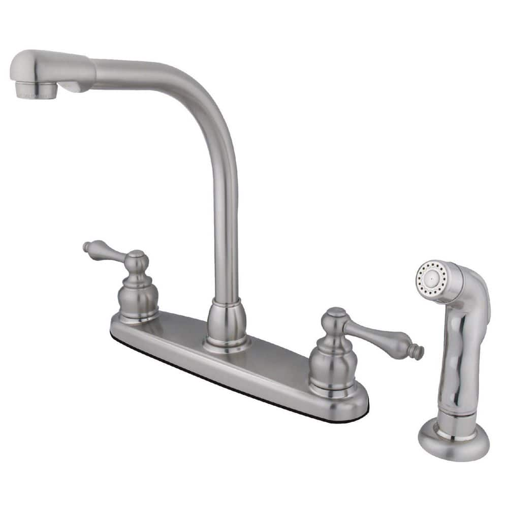 Kingston Brass Victorian 2-Handle Deck Mount Centerset Kitchen Faucets ...