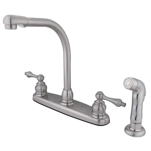 Kingston Brass Victorian 2-handle Deck Mount Centerset Kitchen Faucets 