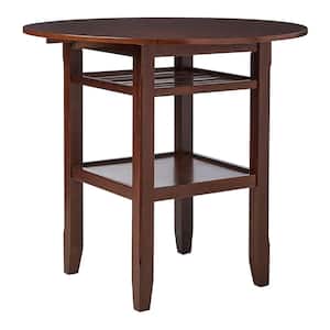Tartys 40 in. Round Brown Wood Top with Wood Frame (Seats 2)