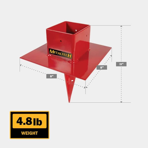 MetalTech Pump Jack 8 in. W x 8 in. D x 11 in. H Steel Pole Anchor
