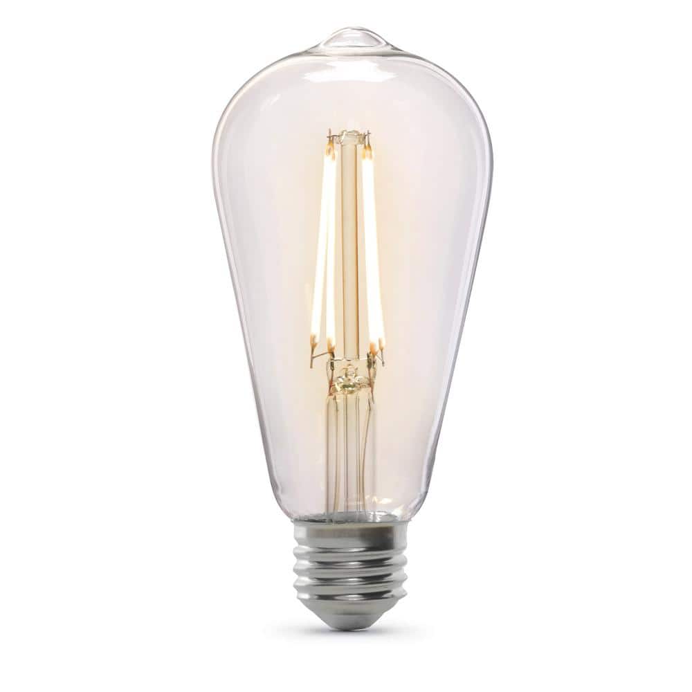 60-Watt Equivalent ST19 Straight Filament Dusk to Dawn Clear Glass E26 Vintage Edison LED Light Bulb, Bright White 3000K price history on PriceWatchPro