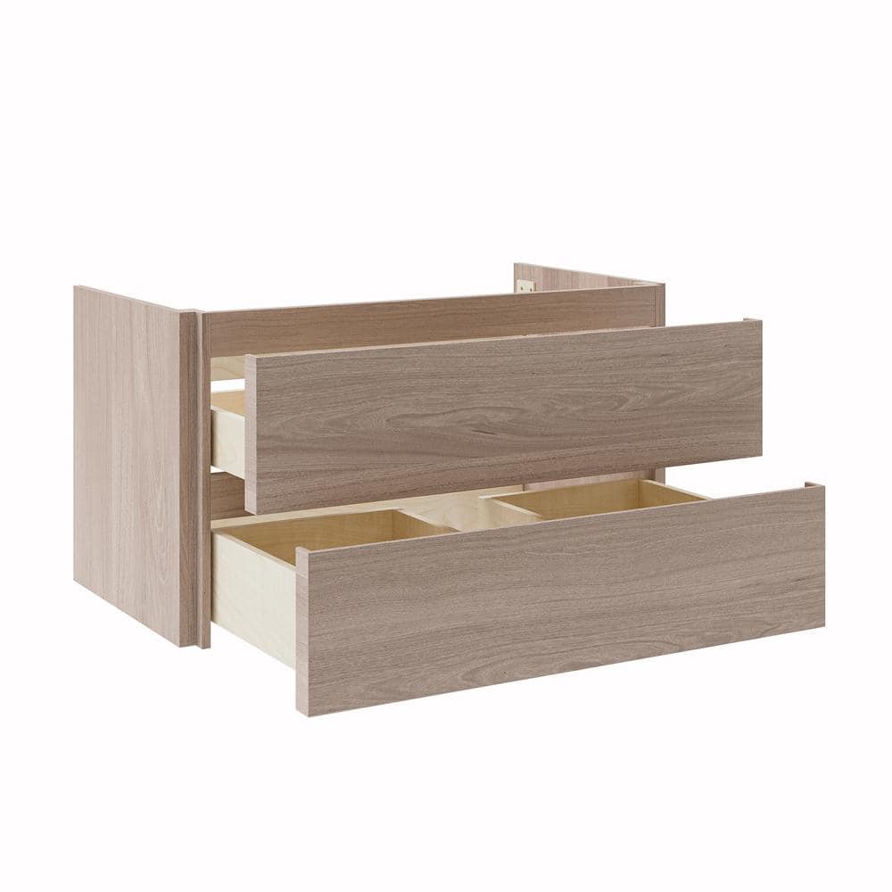 Vanilla Oak 35" Wall-Mount Floating Single Vanity Base