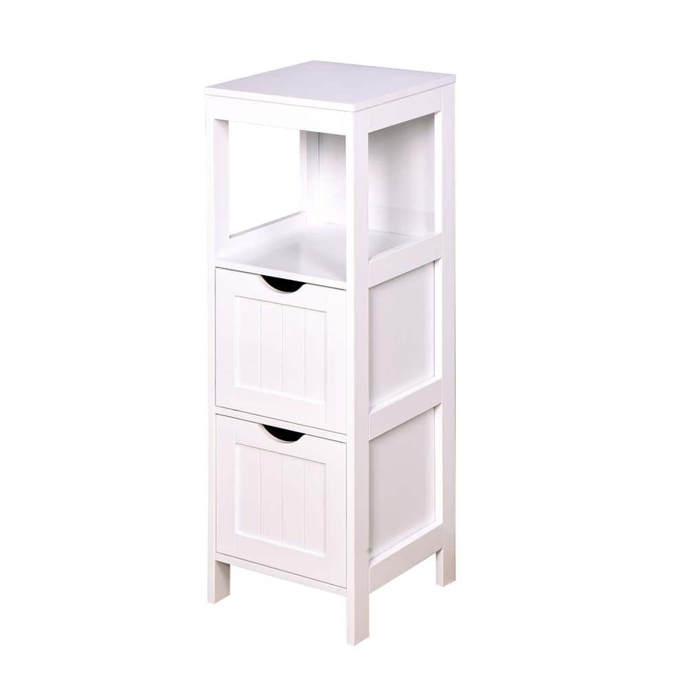 11.8 in. W x 11.8 in. D x 35.1 in. H Bathroom White Linen Cabinet