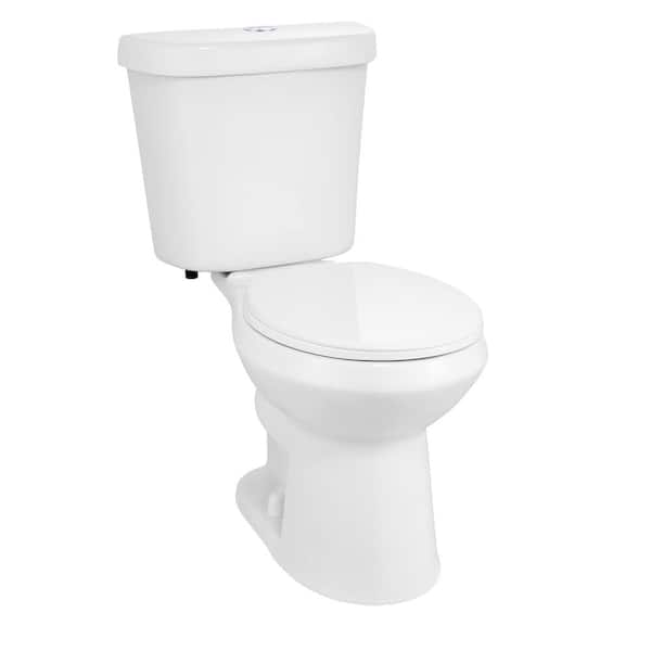 12 in. Rough in 2-Piece 1.0 GPF/1.28 GPF Dual Flush Round Toilet in White, Seat Included