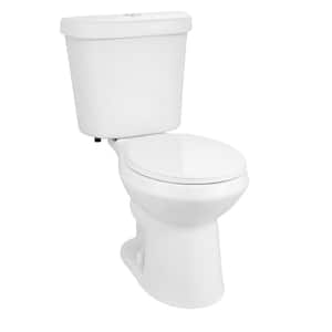 2-piece 1.1 GPF/1.6 GPF Dual Flush Round Toilet in White, Seat Included