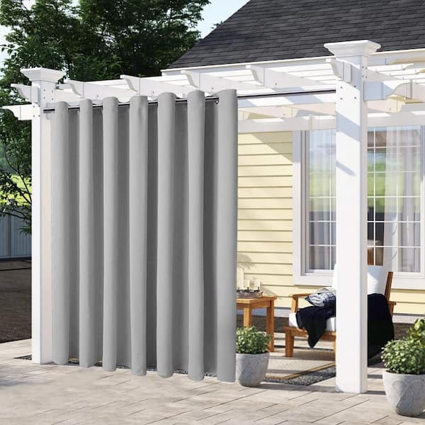 Pro Space Extra Wide Outdoor Curtains for Patio 100 in W x 84 in L , Light Grey