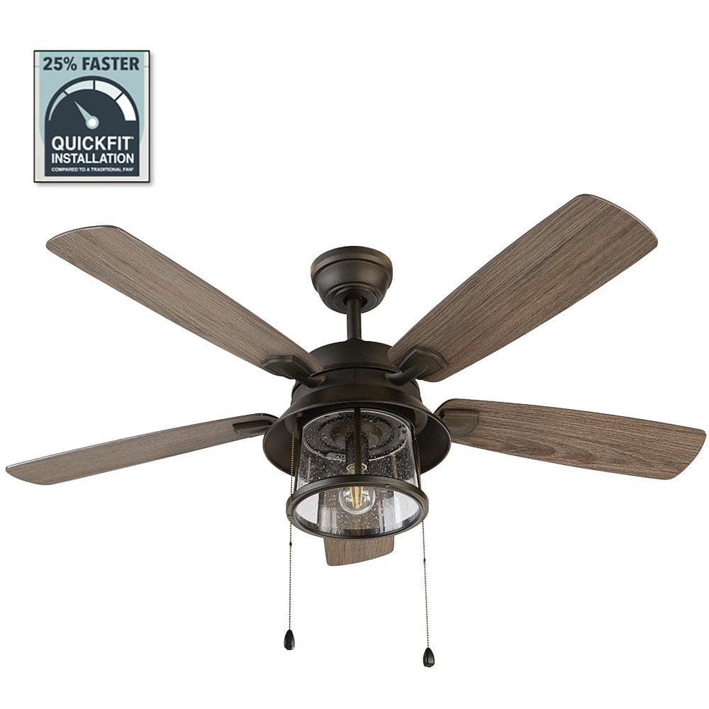 Home Decorators Collection Shanahan 52 In Indoor Outdoor Led Bronze Ceiling Fan With Light Kit Downrod And Reversible Blades 59201 The