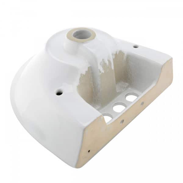 Ondine 16 in. Small Pedestal Combo Bathroom Sink in White with Overflow