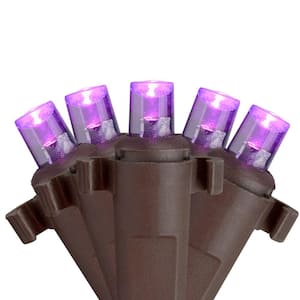 2 ft. x 8 ft. Purple LED Net Style Tree Trunk Wrap Christmas Lights - Brown Wire