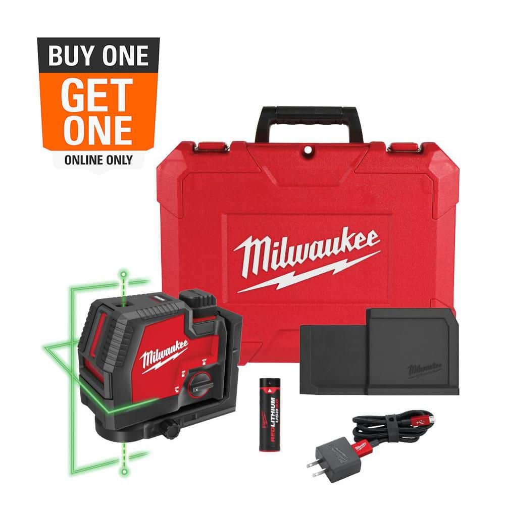 Green 100 ft. Cross Line and Plumb Points Rechargeable Laser Level with REDLITHIUM Lithium-Ion USB Battery and Charger price history on PriceWatchPro