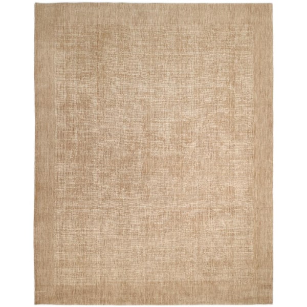 Solid Aberdeen Brown 8 X 10 Hand Loom Wool Cotton Indoor Area Rug