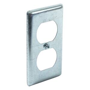 4 in. H x 2 in. W Metallic Steel, 1-Gang Duplex Receptacle Cover, (1-Pack)