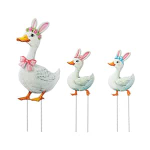 30 in. H Easter Metal Duck Family Yard Stake (KD) (Set of 3)