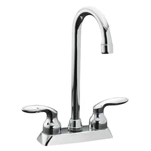 Coralais 2-Handle Bar Faucet in Polished Chrome
