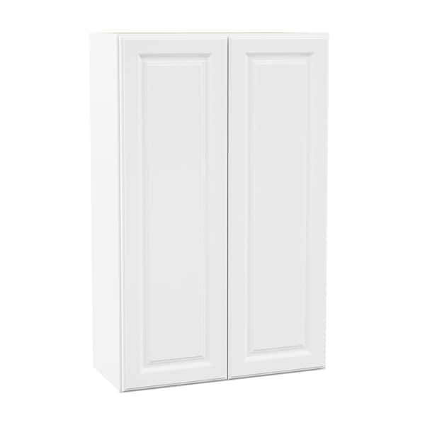 Hampton 27 in. W x 12 in. D x 42 in. H Assembled Wall Cabinet in Satin White