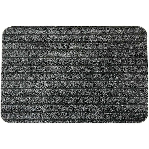 Evideco Chloe Polypropylene Latex Rug 16 in. x 24 in. Grey Outdoor Front Door Mat