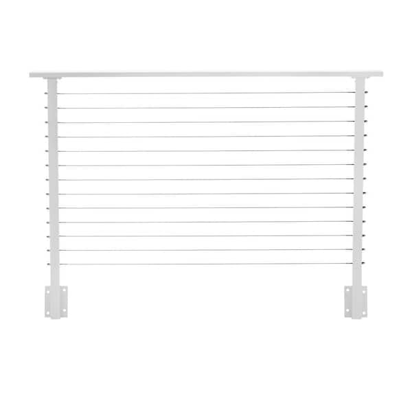 CityPost 6 ft. Deck Cable Railing, 42 in. Face Mount, White