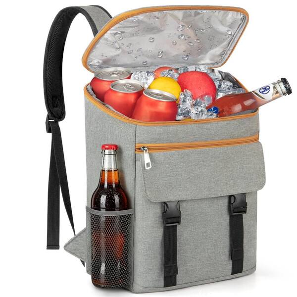 30 Can Insulated Cooler Backpack Leak Proof Grey 1 Pack GSL1820