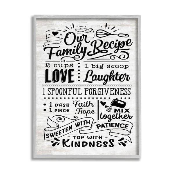 Kitchen Rules List Family Happiness Motivational Phrases by CAD Designs - Textual Art Stupell Industries Format: Gray Framed, Size: 13 H x 30 W