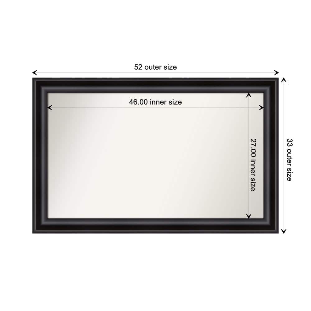 Grand Black 51.75 in. W x 32.75 in. H Custom Non-Beveled Recycled Polystyrene Framed Bathroom Vanity Wall Mirror price history on PriceWatchPro