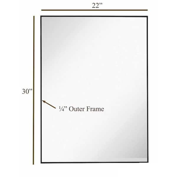 22 in. W x 30 in. H Rectangular Metal Framed Wall Mount Modern Decor  Bathroom Vanity Mirror 2023-3-3-9 - The Home Depot