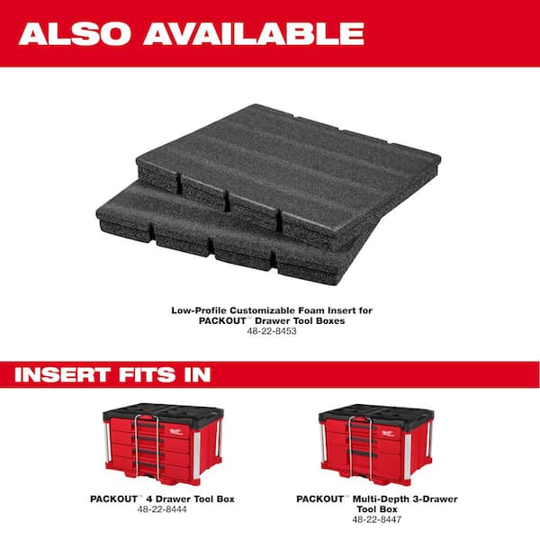 Milwaukee - PACKOUT 22 in. Modular 3-Drawer Multi Drawer Tool Box with Metal Reinforced Corners and 50 lbs. Capacity