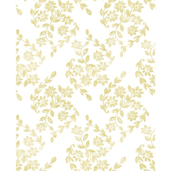 A-Street Prints Arabesque Mustard Floral Trail Strippable Wallpaper (Covers 56.4 sq. ft.)