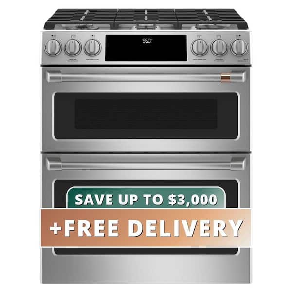 30 in. 7.0 cu. ft. Slide-In Smart Double Oven Dual-Fuel Range with Convection and Self-Clean in Stainless Steel