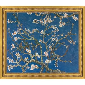 "Branches Almond Tree in Blossom Versailles Gold Queen" Vincent Van Gogh Framed Oil Painting 25 in. x 29 in.