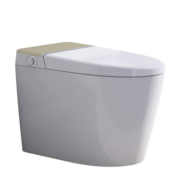 FAMYYT Smart 1.27 GPF Single Flush Elongated One-Piece Ceramic Toilet Bidet with Auto Open/Close, Auto Flush and Heated Seat