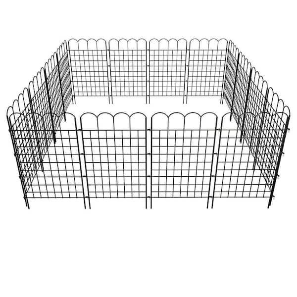 40 Inch Rustproof Metal Decorative Garden Fence Panels for Yard Animal Barrier Dog Flower Vegetable Bed Patio