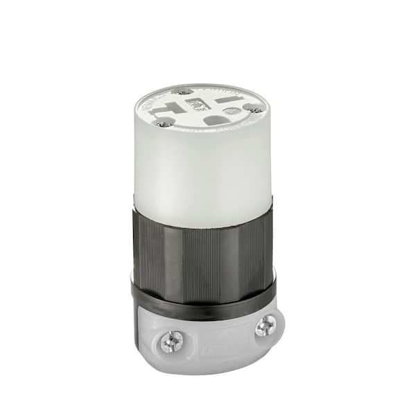 20 Amp 250-Volt Straight Blade Connector, Black and White 5469-CS