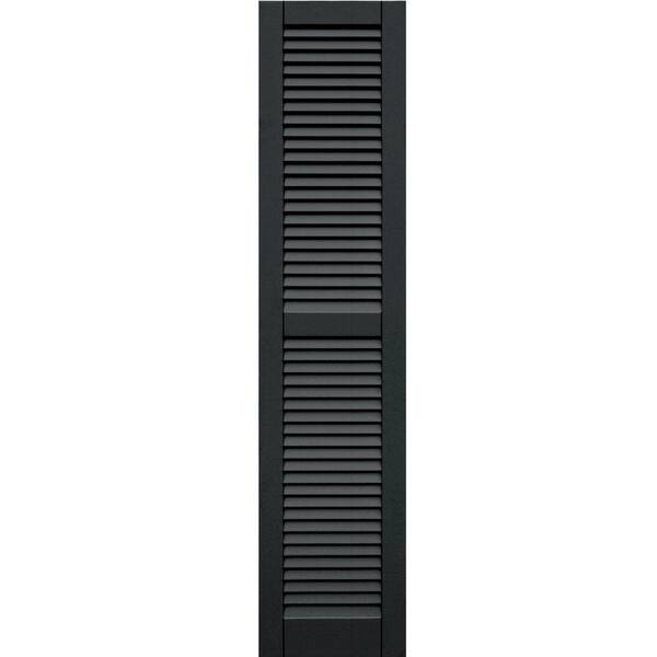 Winworks Wood Composite 15 in. x 67 in. Louvered Shutters Pair #632 Black