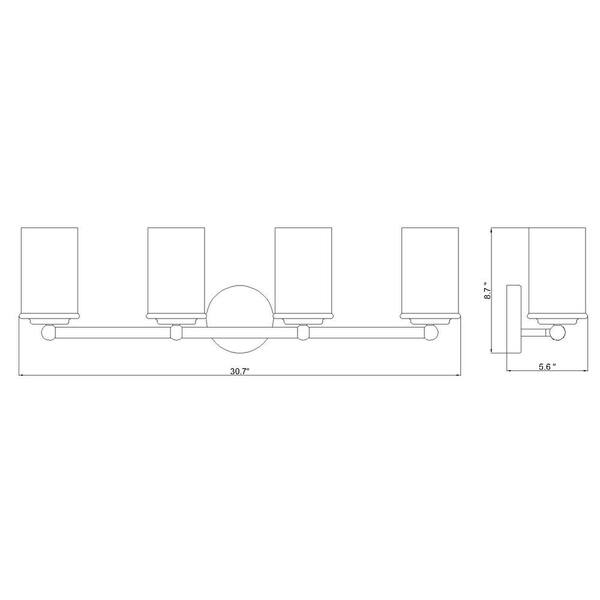 Unbranded - Thayer 30.75 in. 4-Light Brushed Nickel Vanity Light with Clear Glass Shade with No Bulbs Included