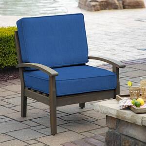 Outdoor Patio Wicker Cushion ~ Polka Dot Moonstone Blue ~ 19.5 x 16 x 4  NEW 1 